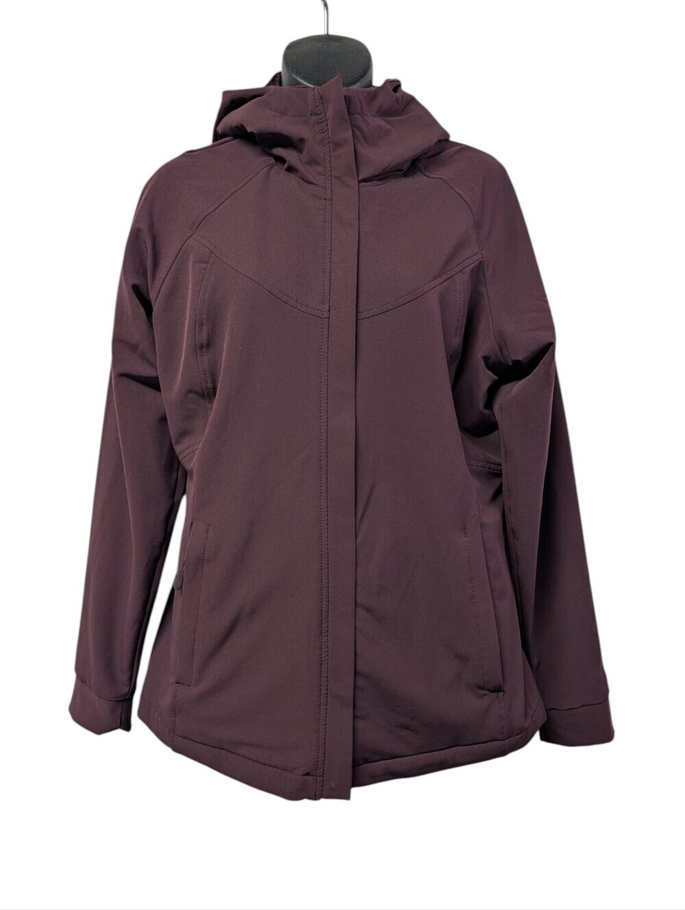 Kirkland Signature Women's Size S/P Plum Softshell Hooded Jacket Fleece Lined